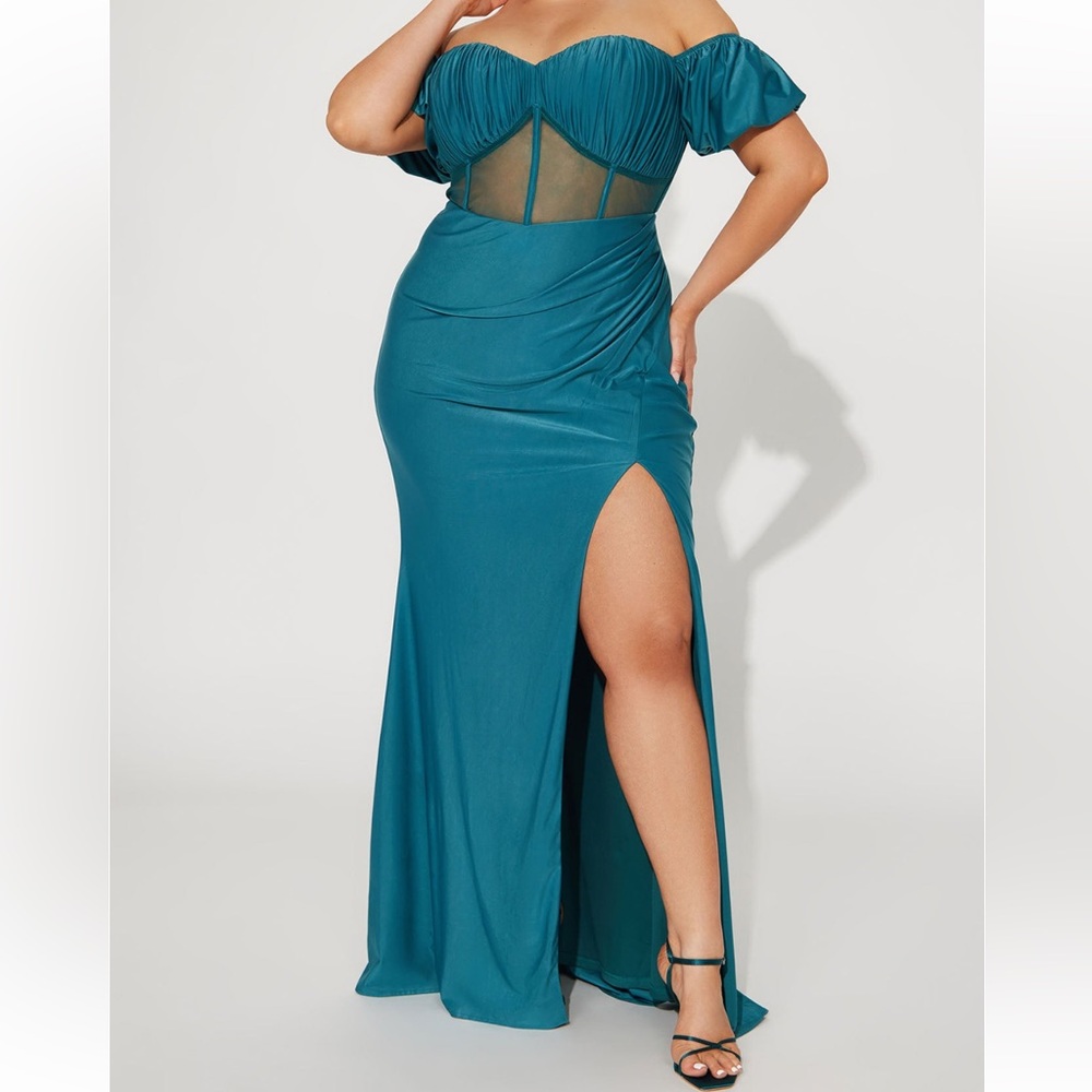 FASHION NOVA Formal Teal Dress
